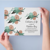 Moderne viering van levensbloemen met de hand gete flyer (Hand)