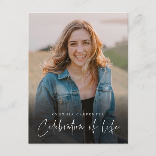 Moderne viering van levensherdenkingsdienst briefkaart (Voorkant)