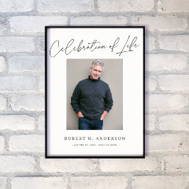 Moderne viering van levensherdenkingsfoto bord poster