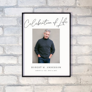 Moderne viering van levensherdenkingsfoto bord poster