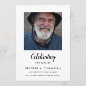 Moderne viering van levensherdenkingsfoto plat programmakaart (Voorkant)