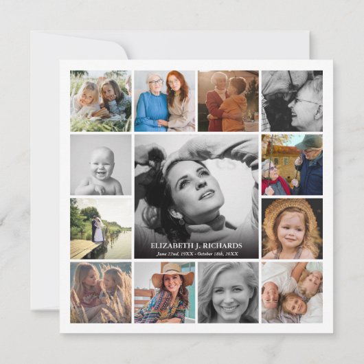 Moderne viering van Life Foto Collage Keepomwille Kaart (Achterkant)