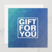 Moderne vierkant cadeaubon (Voorkant / Achterkant)