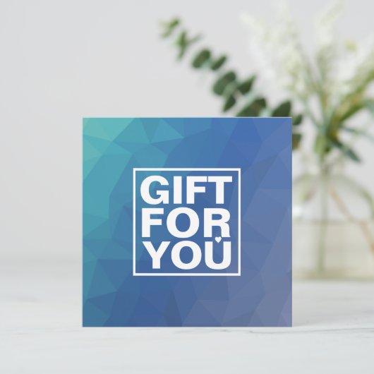 Moderne vierkant cadeaubon (Staand voorkant)