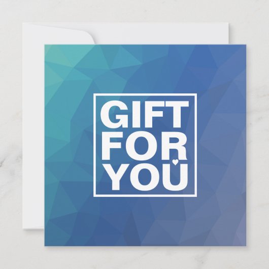 Moderne vierkant cadeaubon (Voorkant)