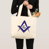 Moderne Vierkant & Kompassen Grote Tote Bag (Voorkant (product))