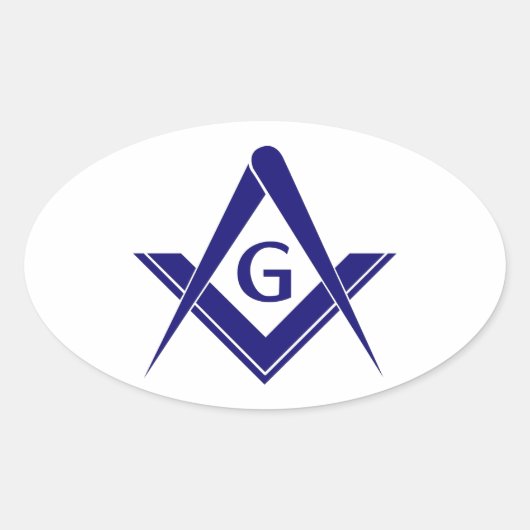 Moderne vierkant & kompassen ovale sticker (Voorkant)