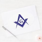 Moderne vierkant & kompassen ovale sticker (Envelop)