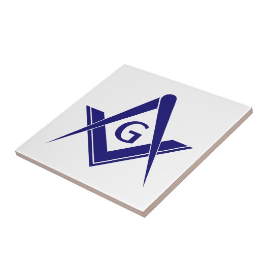 Moderne vierkant & kompassen tegeltje (Zijkant)