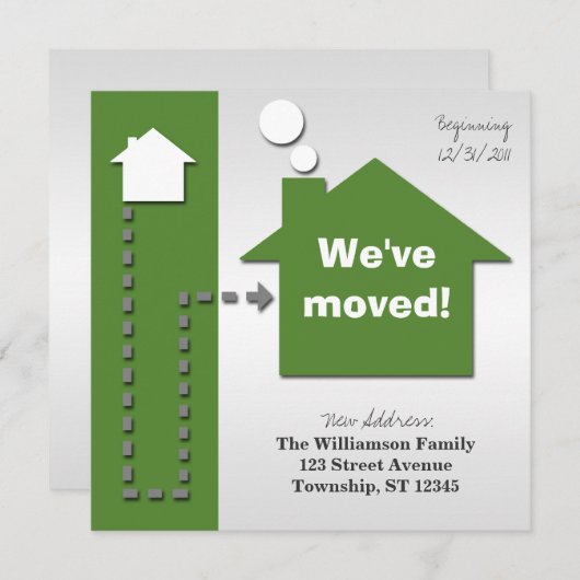 Moderne vierkant, oude groene aankondigingen (Voorkant / Achterkant)