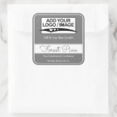 Moderne vierkant rand Eenvoudig donkergrijs Logo A Vierkante Sticker (Tas)