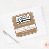Moderne vierkant rand Eenvoudig lichtbruin Logo Af Vierkante Sticker (Envelop)