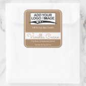 Moderne vierkant rand Eenvoudig lichtbruin Logo Af Vierkante Sticker (Tas)