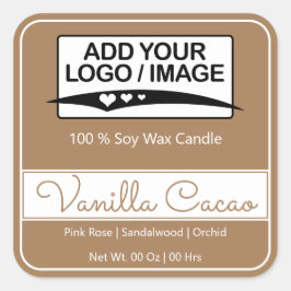 Moderne vierkant rand Eenvoudig lichtbruin Logo Af Vierkante Sticker