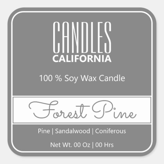 Moderne vierkant rand Eenvoudige donkergrijze kaar Vierkante Sticker (Voorkant)