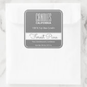 Moderne vierkant rand Eenvoudige donkergrijze kaar Vierkante Sticker (Tas)