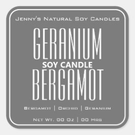 Moderne vierkant rand Eenvoudige donkergrijze kaar Vierkante Sticker