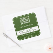 Moderne vierkant-rand Eenvoudige groene boskaarsen Vierkante Sticker (Envelop)