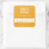 Moderne vierkant rand Eenvoudige Oranje gele kaars Vierkante Sticker (Tas)