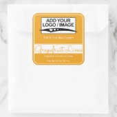 Moderne vierkant rand Eenvoudige Oranje gele Logo Vierkante Sticker (Tas)