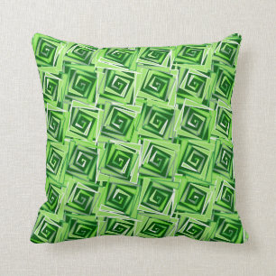 Moderne vierkant-spiralen, Jade Green Kussen