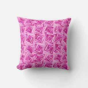 Moderne vierkant-spiralen, orchidee en Violet Kussen