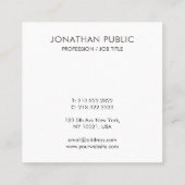 Moderne vierkant zakenkaart Professional Elegant Vierkante Visitekaartje (Achterkant)
