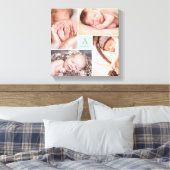 Moderne vierkante baby jongen Monogram 4 foto coll Canvas Afdruk (Insitu (Slaapkamer))