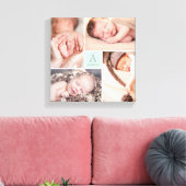 Moderne vierkante baby jongen Monogram 4 foto coll Canvas Afdruk (Insitu (Woonkamer))