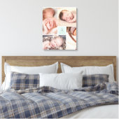 Moderne vierkante baby jongen Monogram 4 foto coll Canvas Afdruk (Insitu (Slaapkamer))