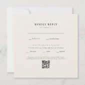 Moderne Vierkante Beige Bruiloft QR Code II RSVP (Voorkant)