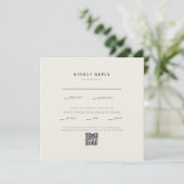 Moderne vierkante beige trouw-QR-code II RSVP (Staand voorkant)