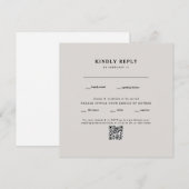 Moderne vierkante beige trouw-QR-code RSVP (Voorkant / Achterkant)