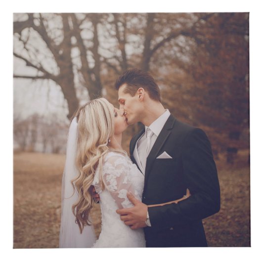 Moderne vierkante bruiloft Monogram 8 Fotocollage Kubus (Rechts)