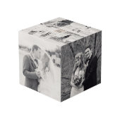 Moderne vierkante bruiloft Monogram 8 Fotocollage Kubus (Achter hoekig)