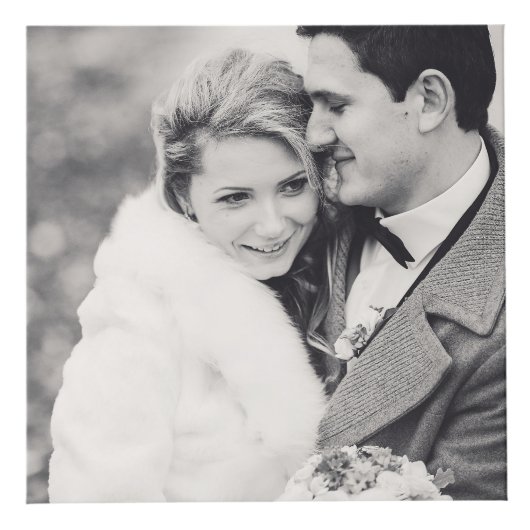 Moderne vierkante bruiloft Monogram 8 Fotocollage Kubus (Voorkant)