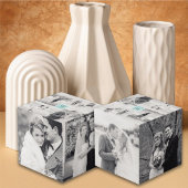 Moderne vierkante bruiloft Monogram 8 Fotocollage Kubus