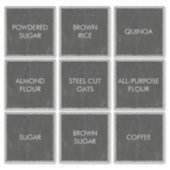 Moderne Vierkante Chalkboard Pantry Labels (Voorkant)