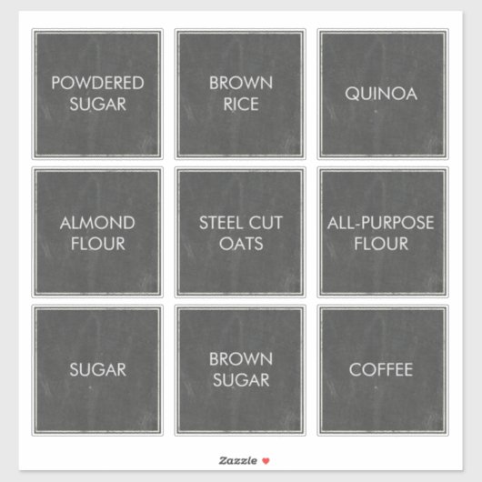 Moderne Vierkante Chalkboard Pantry Labels (Vel)