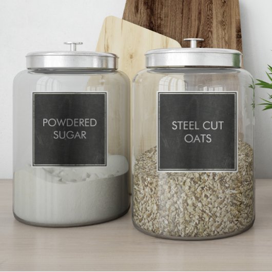 Moderne Vierkante Chalkboard Pantry Labels