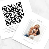 Moderne vierkante foto bruiloft QR Code Details Informatiekaartje