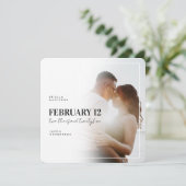 Moderne Vierkante Foto Save the Date Kaart (Staand voorkant)