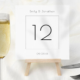Moderne Vierkante Foto Trouwtafel Nummer Kaart