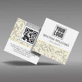 Moderne Vierkante Geometrische Patroon QR Code Visitekaartje