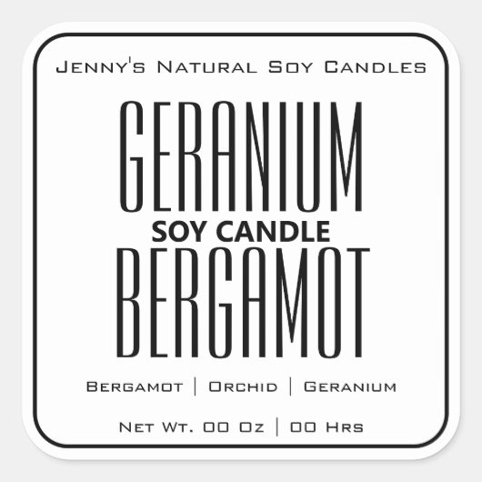 Moderne vierkante grens Eenvoudige Duidelijke Witt Vierkante Sticker (Voorkant)