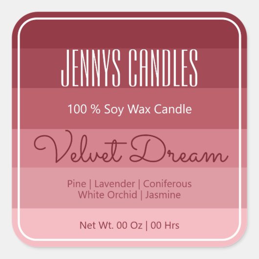 Moderne Vierkante Grens Pastel Regenboog Ombre Bou Vierkante Sticker (Voorkant)