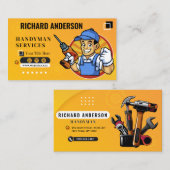 Moderne Vierkante Handyman Tools Geïnspireerd Cust Visitekaartje (Voorkant / Achterkant)