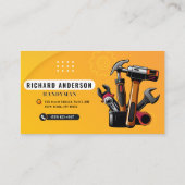 Moderne Vierkante Handyman Tools Geïnspireerd Cust Visitekaartje (Achterkant)