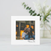 Moderne Vierkante Minimalistische Handgeschreven H Save The Date (Staand voorkant)