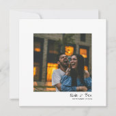 Moderne Vierkante Minimalistische Handgeschreven H Save The Date (Voorkant)